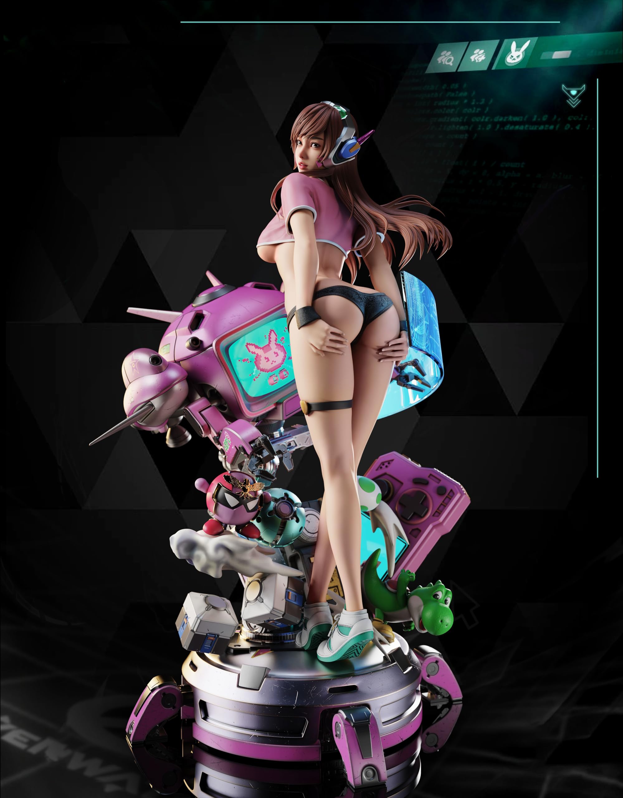 Amazon.co.jp: D.Va でぃーば フィギュア ランジェリーVer. 1/4